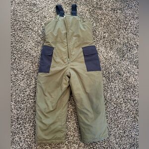 Old Navy Olive Green Bib Snow Pants with Navy Straps